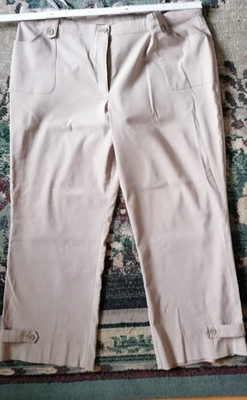 Lightweight pants ''Mia Linea'' size 50 beige polyester viscose elastane
