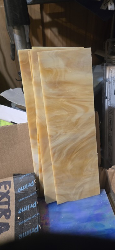 Tan Staind Glass Panel 9.5 Inch By 3 Inch Pack Of 5