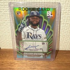 Junior Caminero 2024 Topps Big League Autograph Rookie Card Tampa Bay Rays. rookie card picture