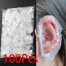 100X Waterproof Ear Covers Ear Protectors Clear Disposable for Hair Dye Bathing