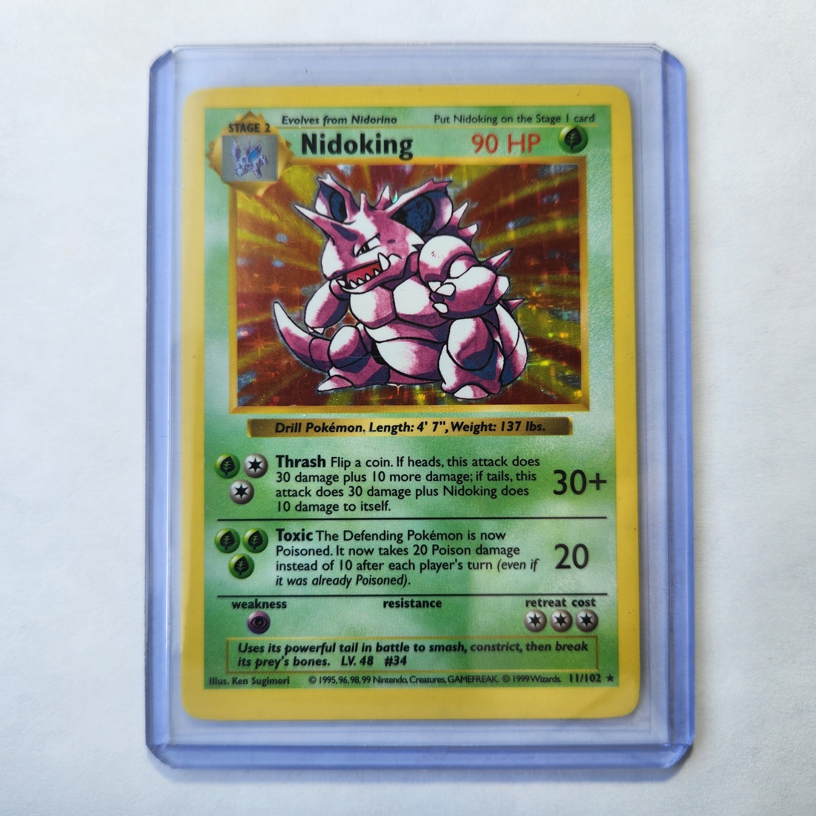 Nidoking 11/102 Holo Shadowless Pokemon TCG Base Set LP/NM Vintage 1999 Card