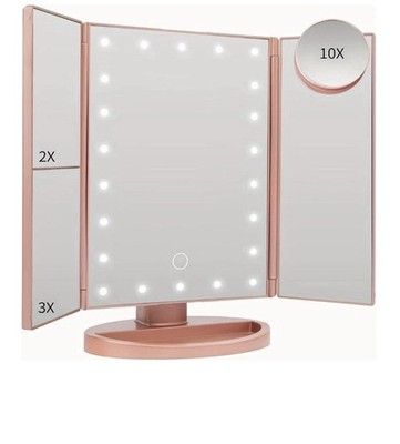 Makeup Mirror, Vanity Mirror with Lights, 2X/3X/10X Magnification, Touch Control