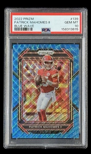 Patrick Mahomes 2022 Panini Prizm Blue Wave #’d/199 SP PSA 10 GEM MINT Chiefs
