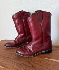 Vintage Women s Justin Red Cowboy Boots Size 5B Made in USA Western Leather
