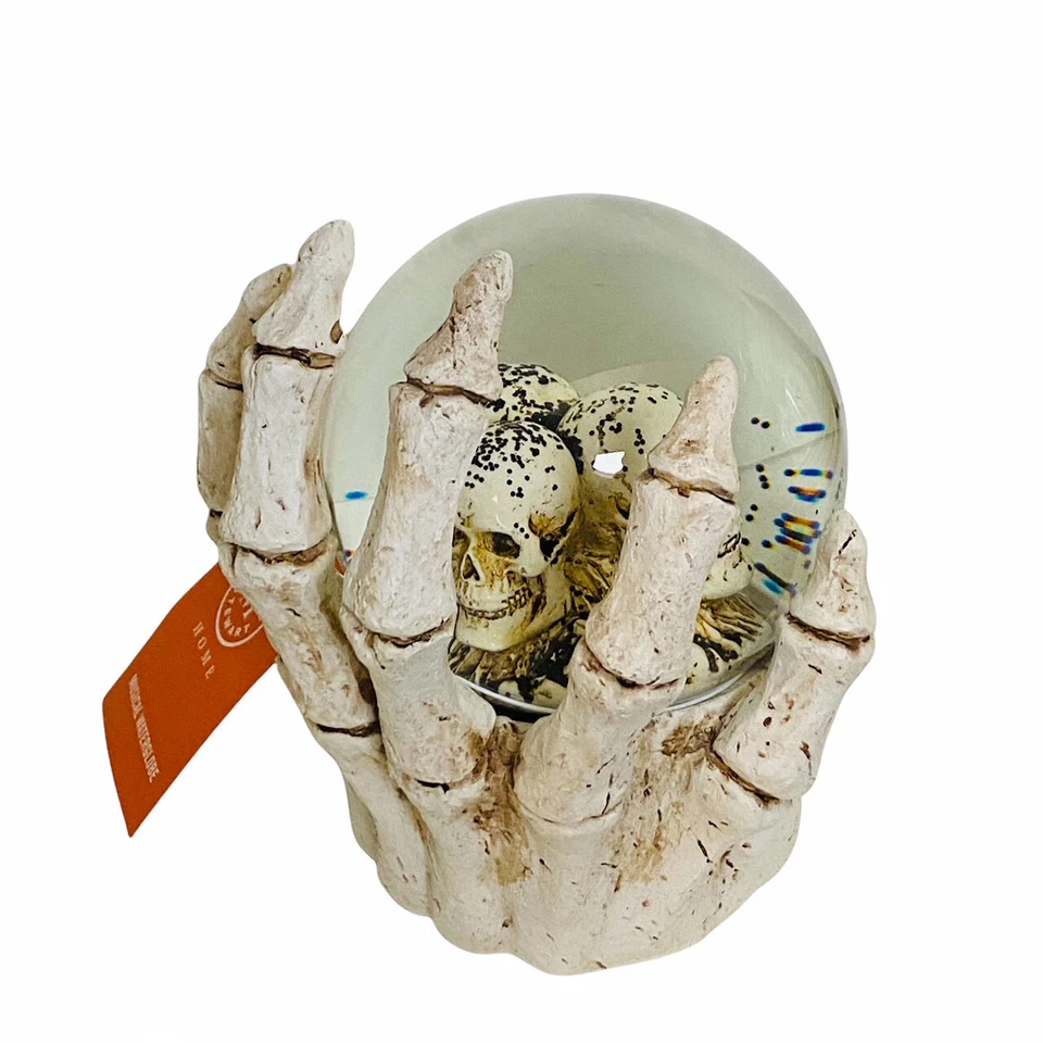 Martha Stewart Halloween Skeleton Hands Skulls Musical Waterglobe Table Decor Foto 2 de 3