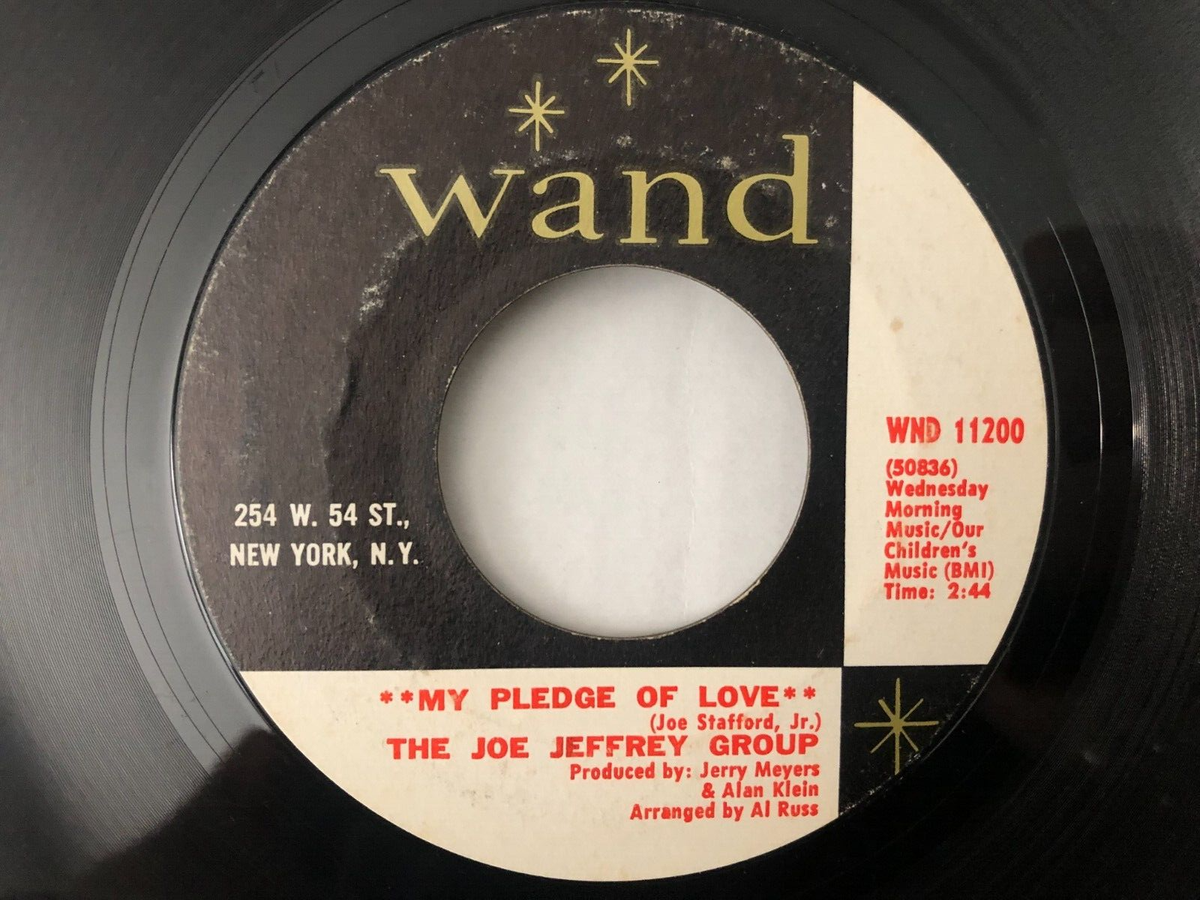 The Joe Jeffrey Group MY PLEDGE OF LOVE Original 1969 Wand 45 rpm