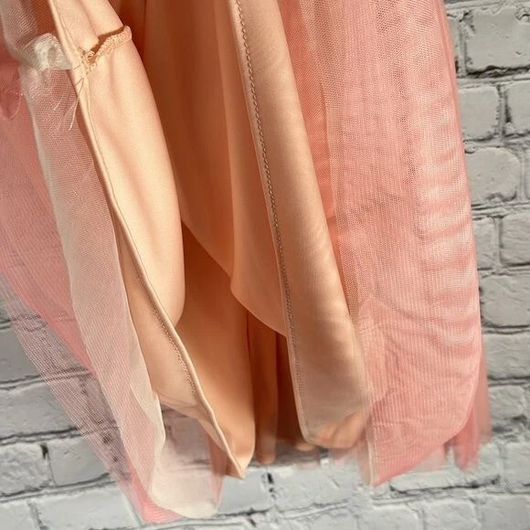 Vestido Cherokee Niñas Tul Tutú Floral Talla Mediana Melocotón/Coral NUEVO Foto 3 de 4