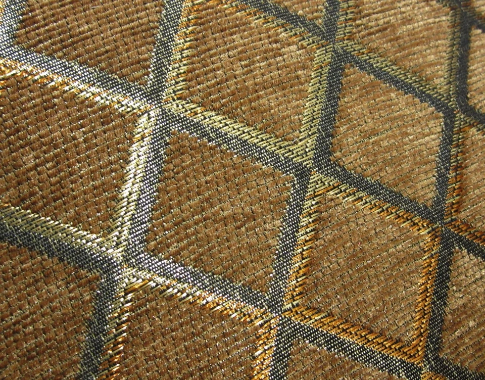 Wd37Ba Brown Damask Chenille Check Throw Cushion Cover/Pillow Case Custom Size - Image 2 of 4