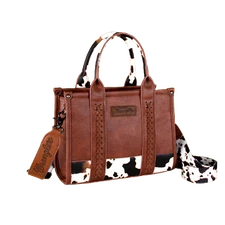 Wrangler Cow Printed Leather Concealed Carry Purse WG102-8120SBR