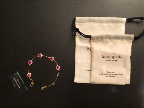 New Kate Spade Sweetheart Bracelet 2 Gift Bag Pouches - Picture 2 of 4