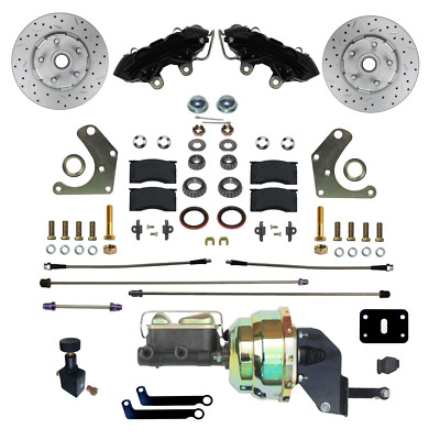LEED Brakes -BFC2003-8405X Power Front Kit Drilled Rotors and Black Calipers