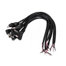 40pcs DC Black Power Plug Right Angle Adapter Cable Cord 5.5x2.1mm