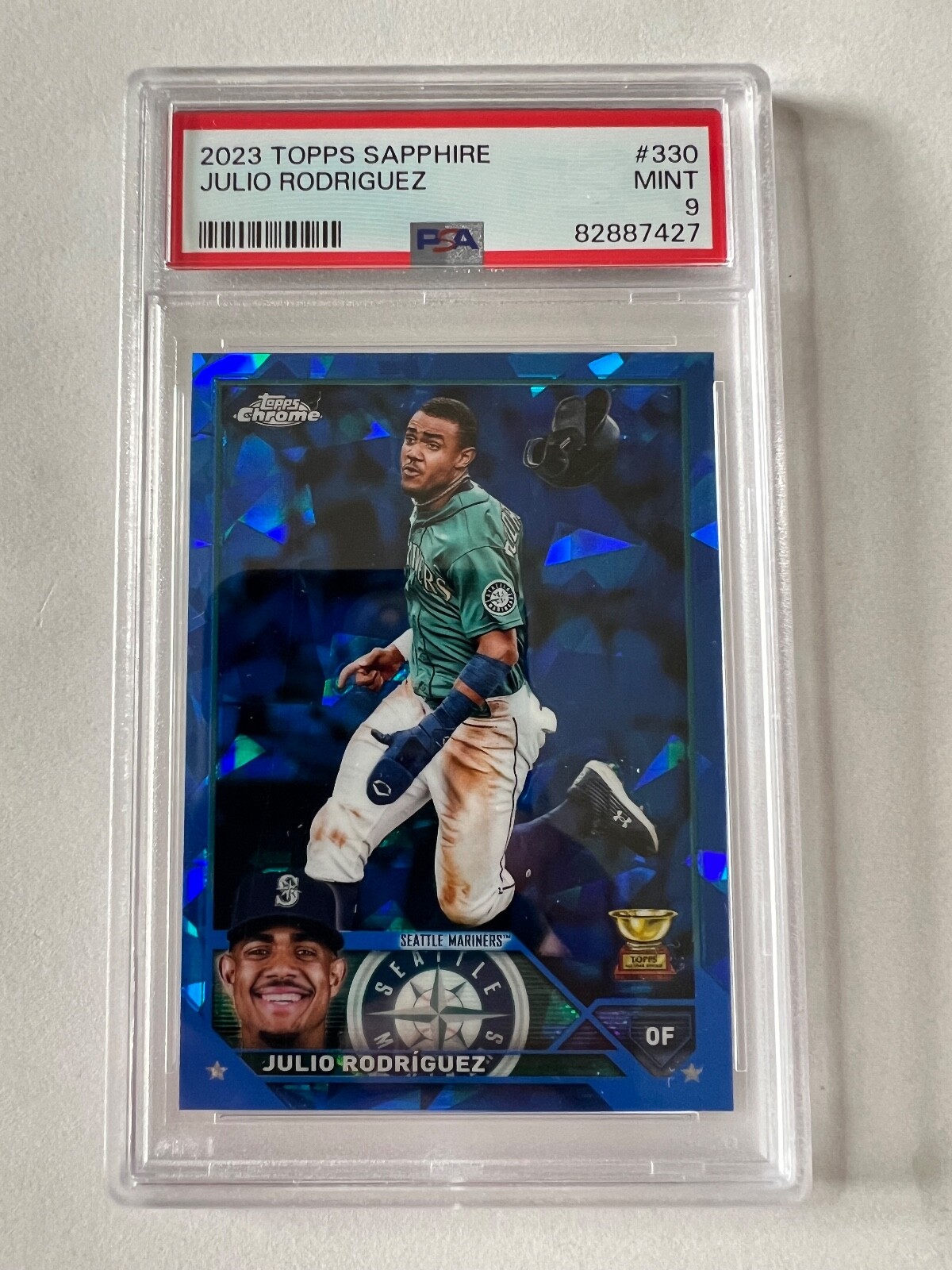 2023 Topps Chrome Sapphire Julio Rodriguez Rookie Cup Seattle Mariners #330