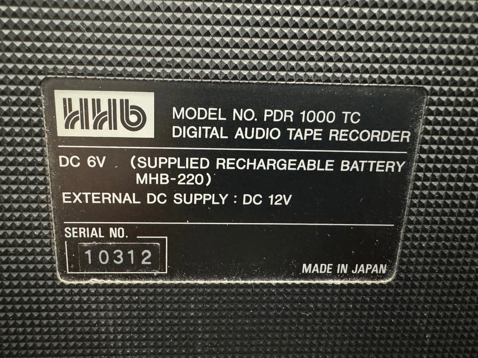HHB PDR 1000 TC  Portadat Professional DAT Recorder - Image 3 of 4