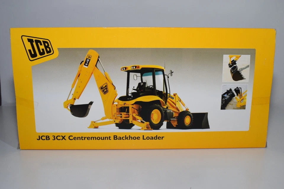 B4 1:25 JOAL 189 JCB 3CX CENTERMOUNT TERNA PALA GRU MIB MOLTO RARA! - Immagine 4 di 4