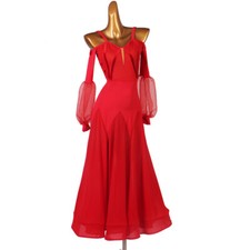 Latin Ballroom Dance Dress Modern Salsa Waltz Standard Long Dress F518 2 Colors