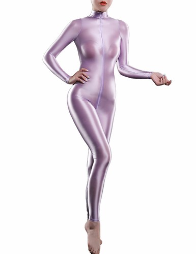 Women's Sexy Glossy Bodysuit Bodystocking Jumpsuit Catsuit Leotard Clubwear - Picture 22 of 74