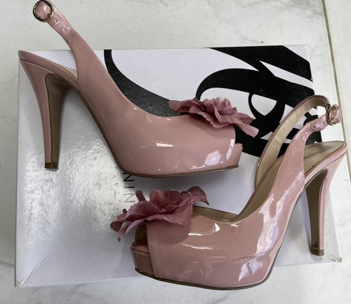 Nine West Women's Patent Pink Stiletto Sling Back Heels Size 3 EU36 - Used - Picture 5 of 15