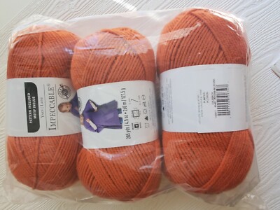 Lot 3 New skeins Loops & Threads Impeccable Yarn Pumpkin (SHV24,27,28
