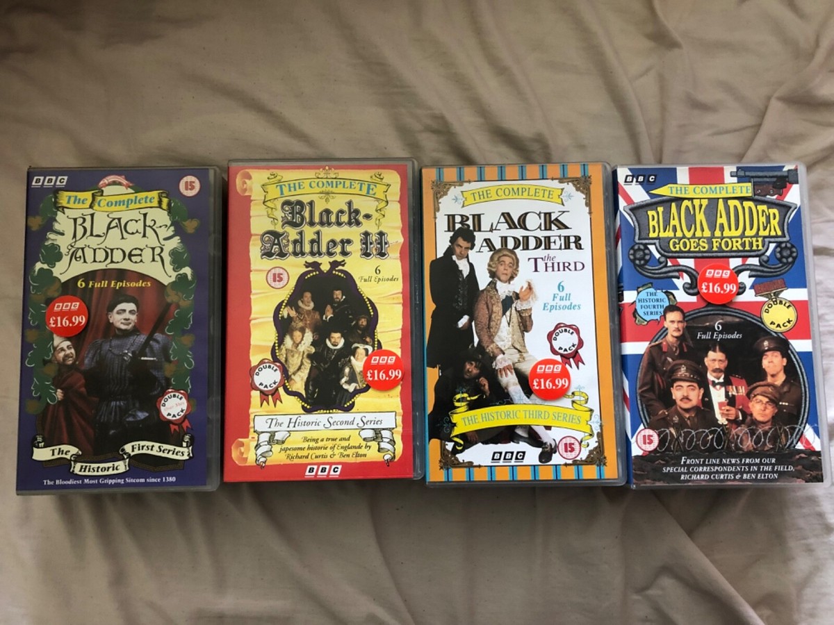 Black Adder VHS Complete 4 Series PAL Video Tape Box Set 8 Tapes  