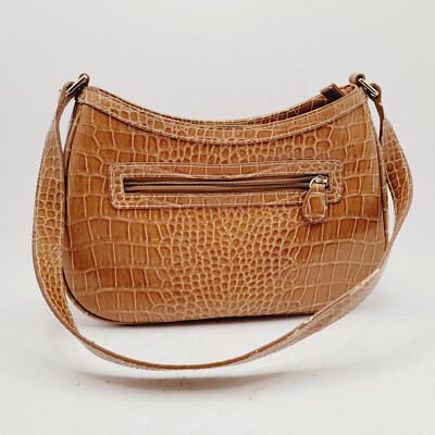 Sac Bandoulière Vintage Liz Claiborne Marron Simili Crocodile - Occasion, Taille Moyenne