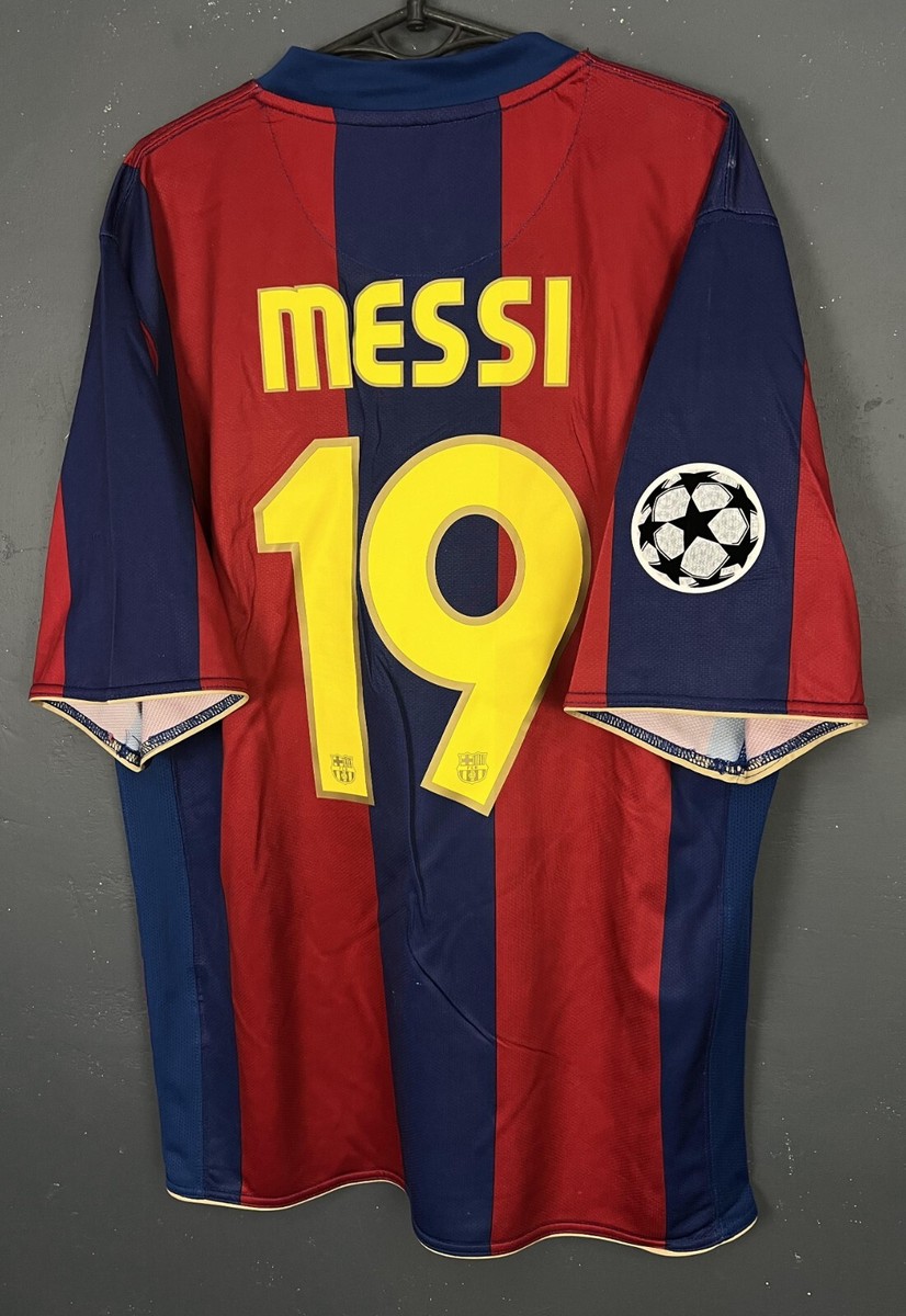 MEN'S UEFA LEO MESSI FC BARCELONA 2007/2008 FOOTBALL SOCCER SHIRT