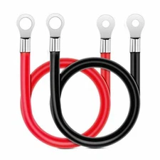 Battery Cable Set 20inch 6 AWG OFC Power Inverter Cables for Car RV Motorcycle