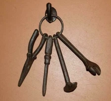 Vintage Tools Hanging Wall Decor, Cast Iron Hammer Pliers Wrench, 1 of H-119