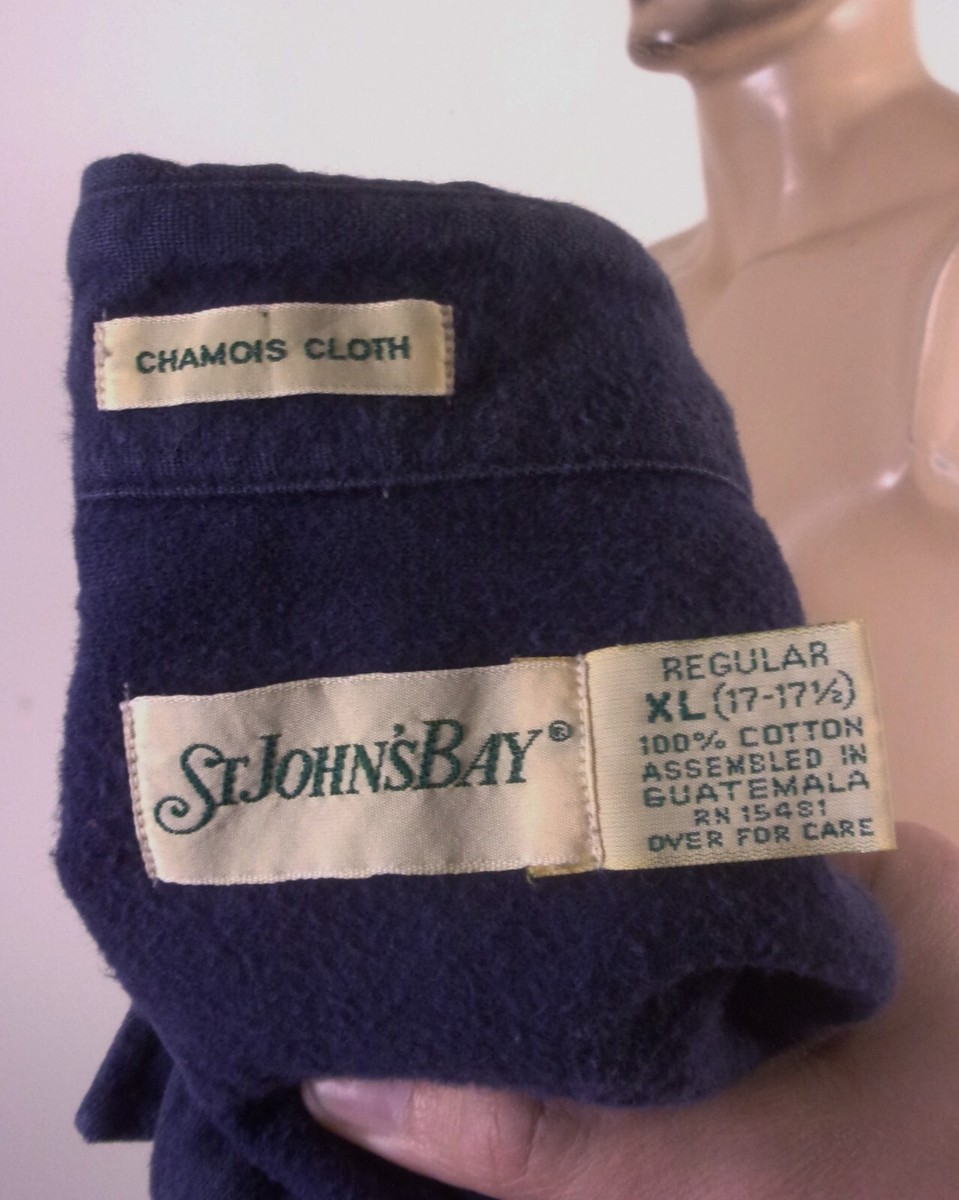 vintage 90s St. John's Bay Navy Chamois Cloth Flannel Shirt