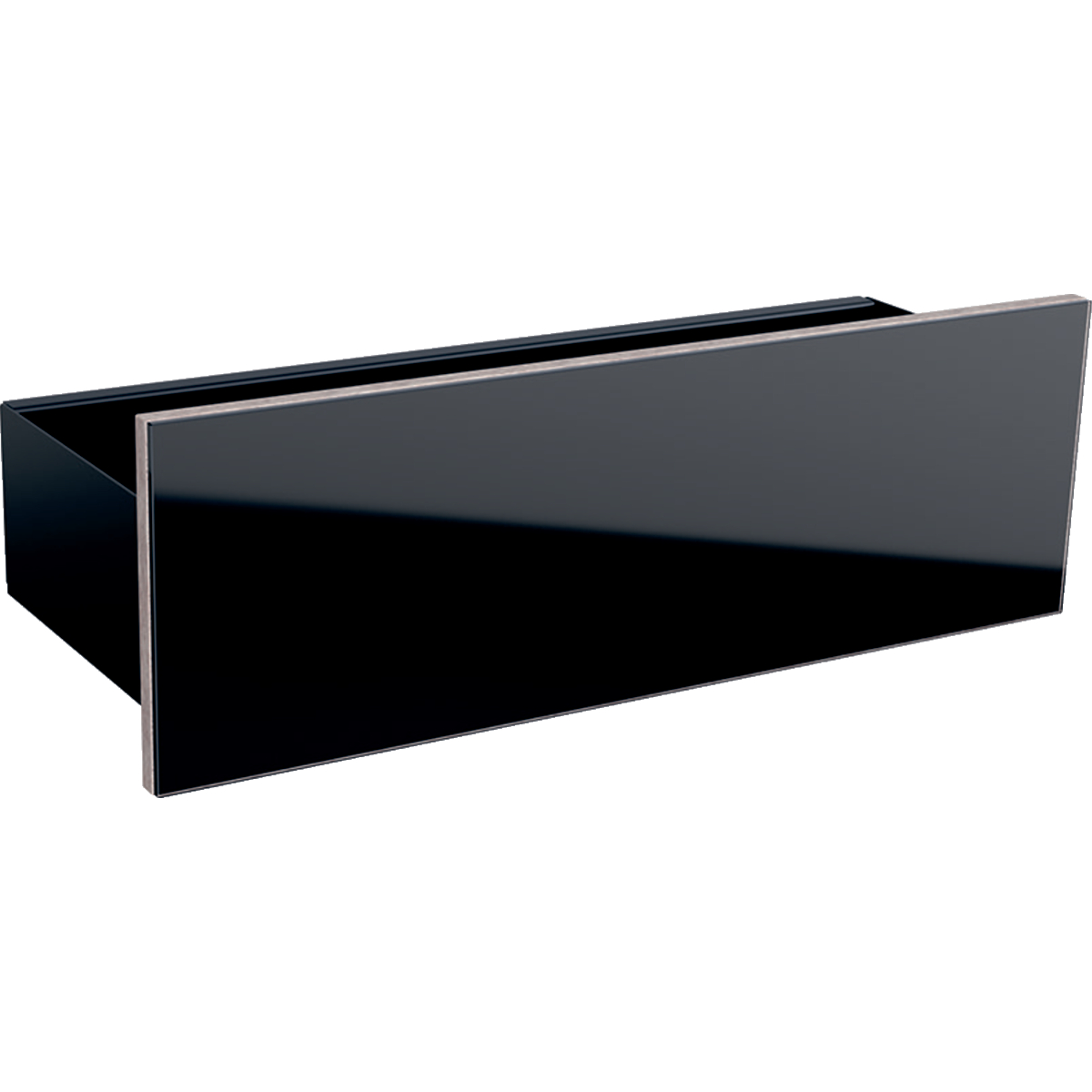 Geberit Acanto Floating Deep Shelf Three Hooks:  Lava Glass Finish Width - 450mm