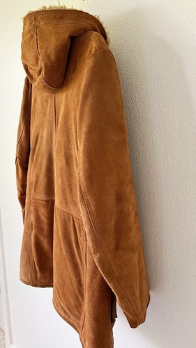 Vintage Bermans The Leather Expert Brown Leather Suede Jacket Lined Sherpa 42R - Picture 8 of 19