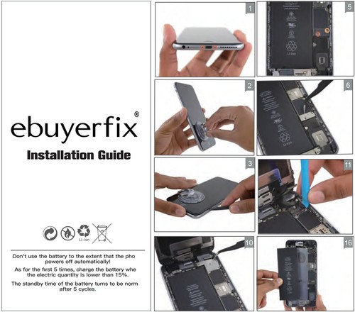 ebuyerfix? Genuine Battery Replacement for iPhone 5 1440mAh with Tools kit - Zdjęcie 4 z 12