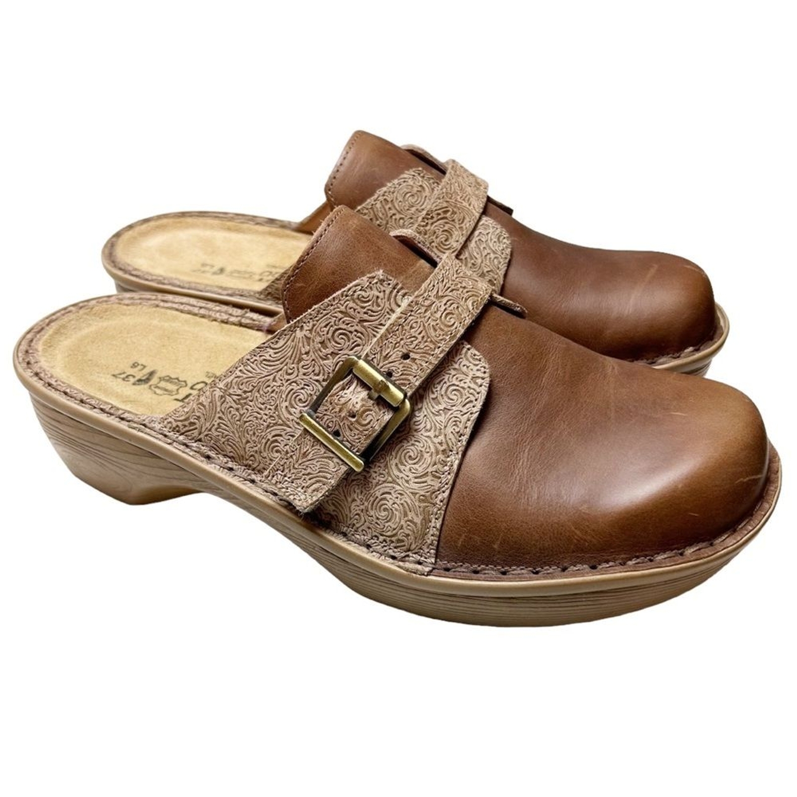 NAOT Cosmopolitan Avignon 71125 Saddle Brown/Brown Paisley Size 37 US Size 6-6.5