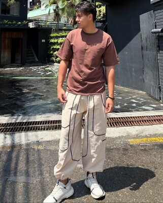 Handmade Cotton Patchwork Pants Unisex Boho Streetwear Hippie Festival Trouser