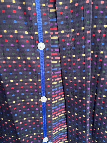 Inserch Icon Mens L Jacquard Cotton Colorful Button Up Shirt Long Sleeved 0132 - Picture 3 of 10