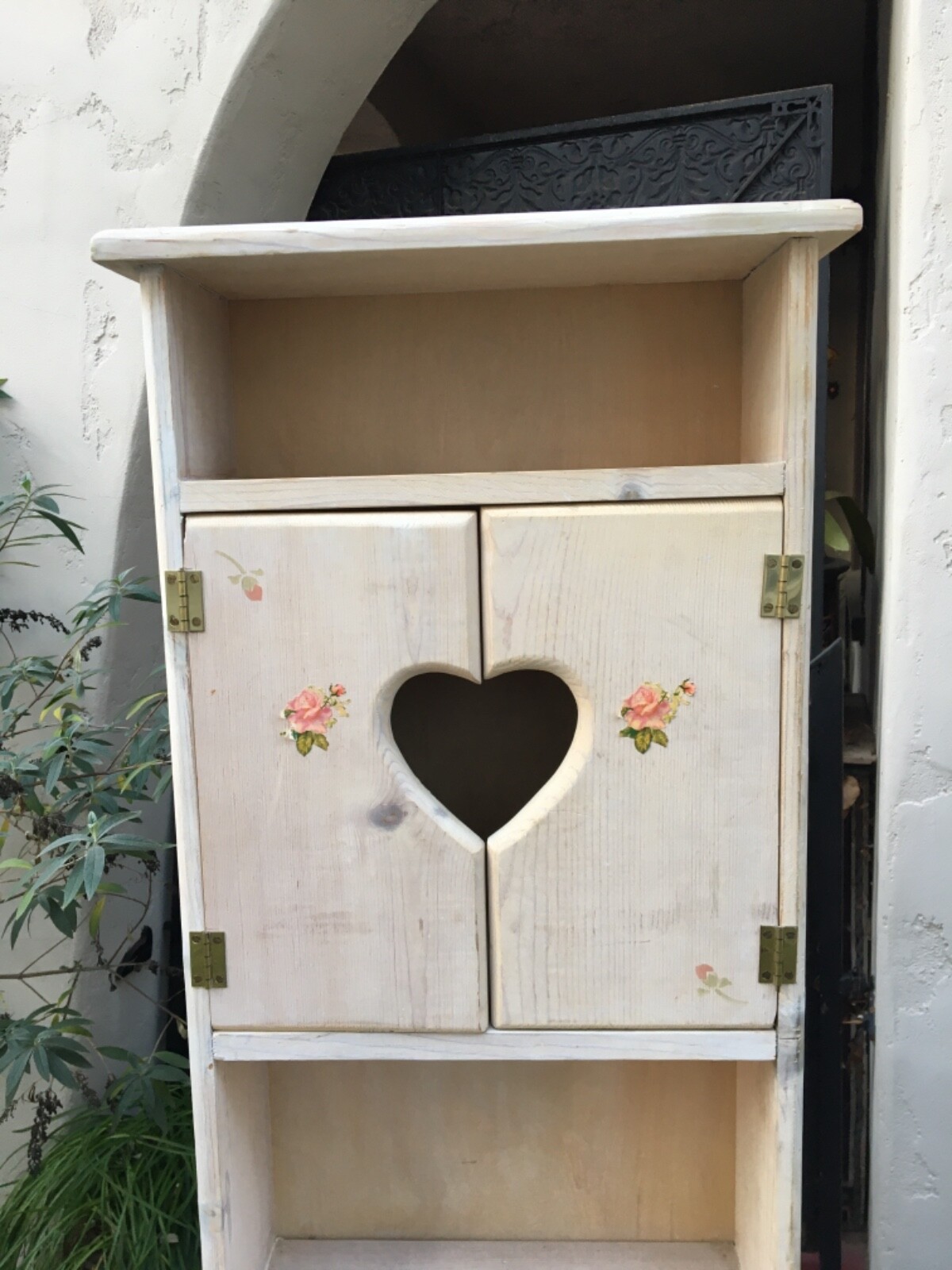 Skinny Hutch Cabinet Slender Narrow Slim~Wood~Pantry Pie Storage Linen ...