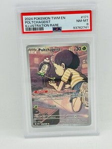 Pokemon TCG Poltchageist 171/167 Twilight Masquerade Illustration Rare - PSA 8
