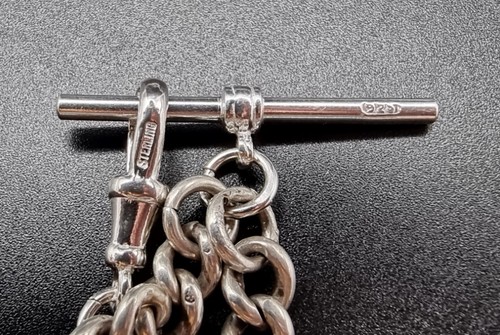 ANTIQUE VICTORIAN STERLING SILVER POCKET WATCH CHAIN W/H FOB UK/BIRMINGHAM/1914 - Picture 7 of 13