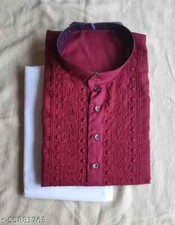 Indian Traditional Men's trending Cotton Kurta Pajama Set