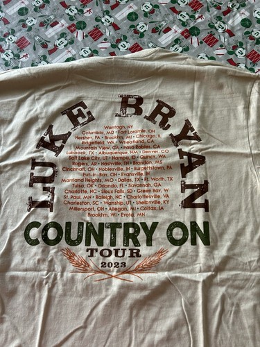 Luke Bryan Country On Tour Tee 2023 Concert Tractor Tan T-Shirt Size 2Xl - Picture 3 of 4