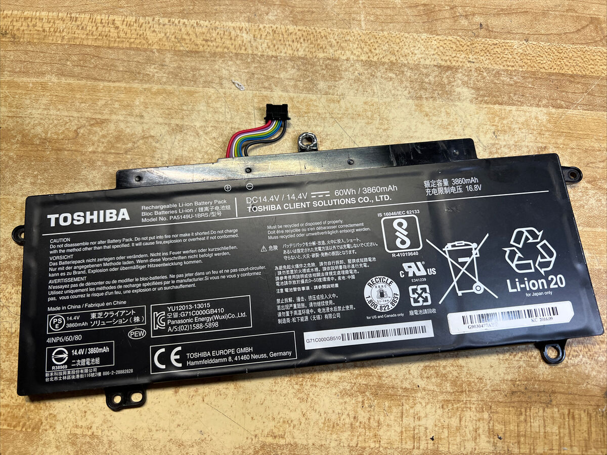 Toshiba Tecra Z40 Z40A Z40B Z40C Genuine Battery 14.4V 3860mAh 60Wh  PA5149U-1BRS