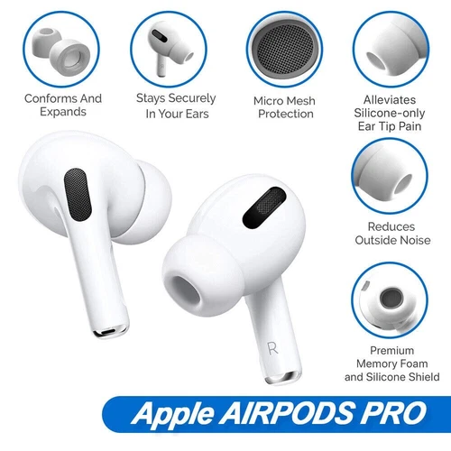 Soft Silicone  Ear Tips Ear Plug Earbuds Airpods Pro 1st / 2nd Generation  Cover - Picture 3 of 12