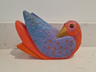 *RAR* LAUREL BURCH 1999 handbemalte Keramik Liebesvogel Figur 7,5'' signiert 90er