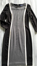 CHAPS Women’s Black Color block Knit Dress 3/4 Sleeve STRETCH size 2