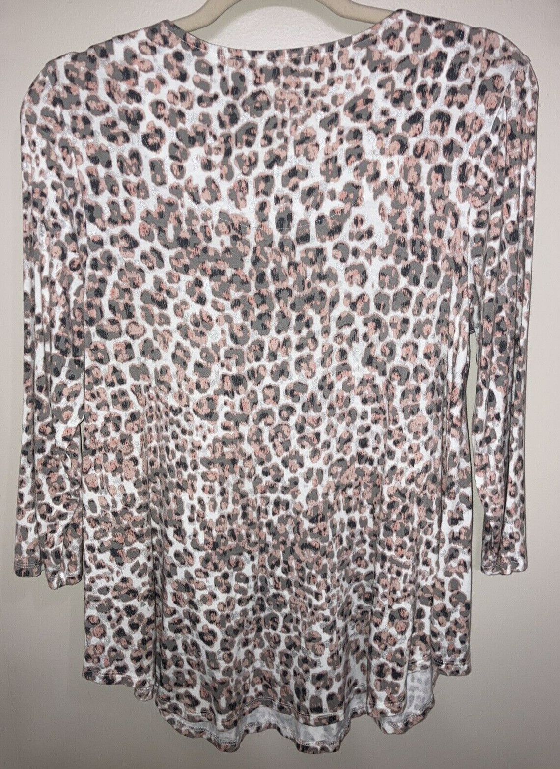 RUBY RD.  Pink Gray Sparkle Leopard Embellished C… - image 5