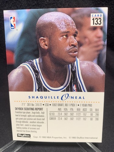 1993-94 Skybox Premium: Shaquille O'Neal #133 Base Card Near Mint Condition - Picture 2 of 2