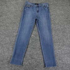 Judy Blue Jeans Womens 13/31 Denim Plaid Cuff Hem Mid RIse Slim Fit JB88358