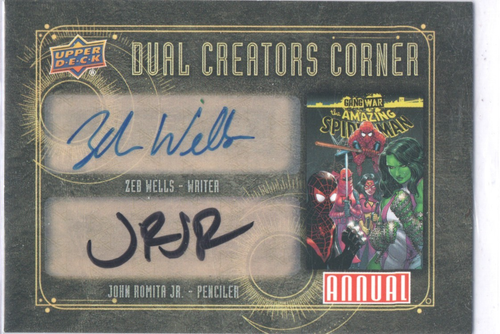 UD 23-24 Marvel Annual Dual Creators Corner Autograph Zeb Wells & John Romita Jr