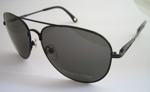 GAFAS DE SOL MICHAEL KORS PIPER MKS144 001 NEGRAS GRIS OSCURO GENUINAS MK PILOT NUEVAS CON ETIQUETAS