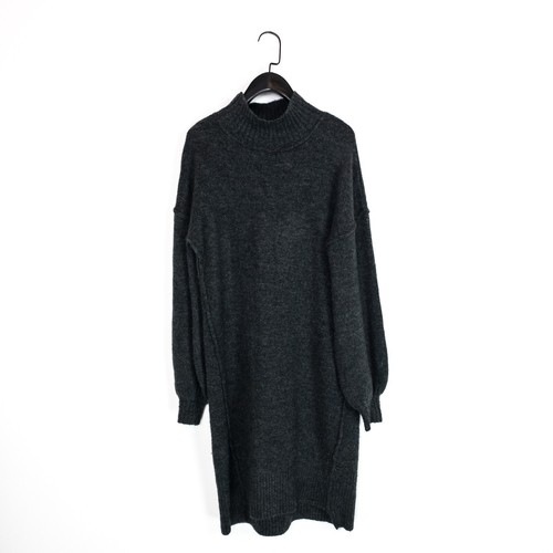 River Island Dark Grey Knee Length High Neck Fine Knit Jumper Dress - Size S - Picture 15 of 21
